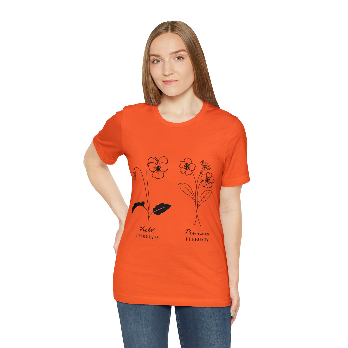 Flowers and Moths Style, February, Unisex Jersey Short Sleeve Tee