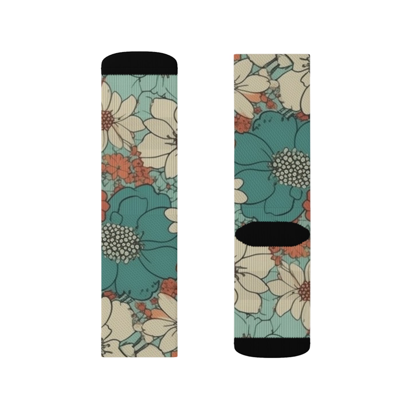 All Over Socks, Abstract Style, Floral design