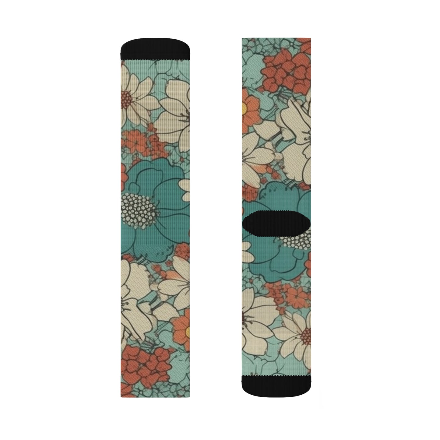 All Over Socks, Abstract Style, Floral design