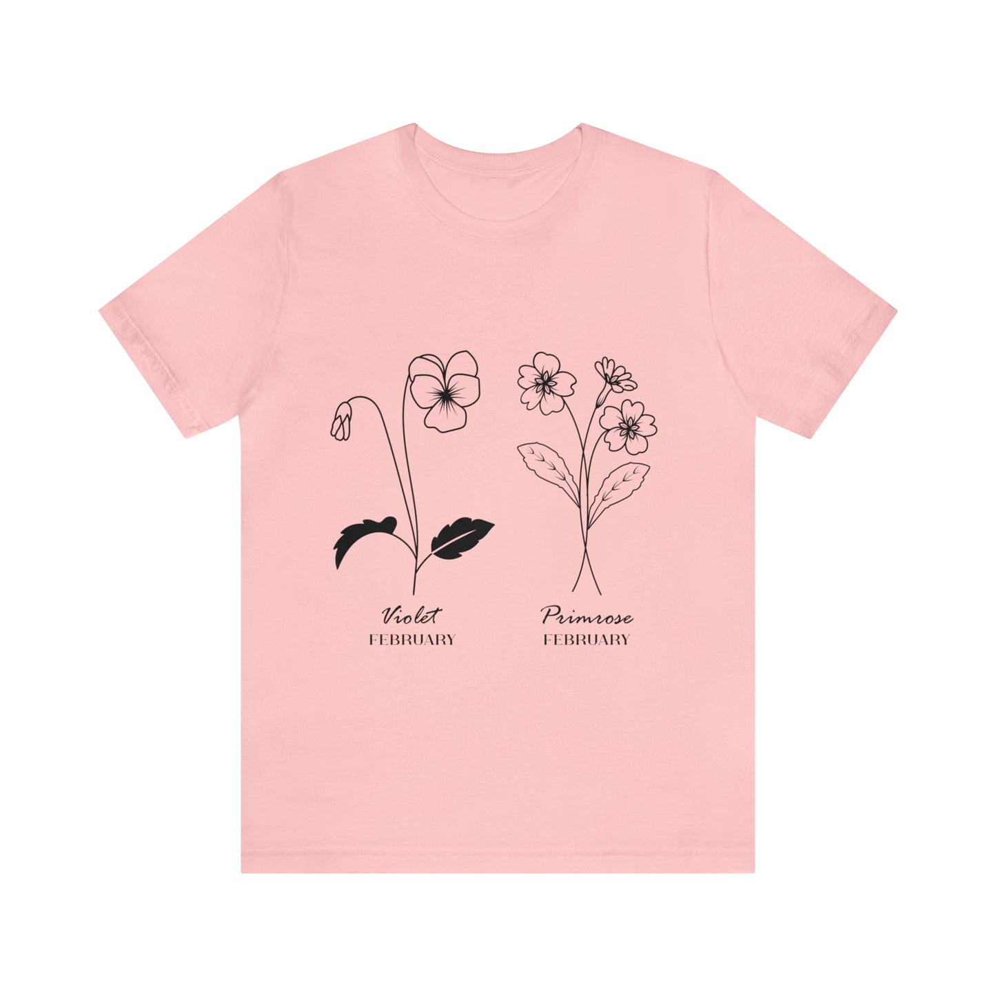 Flowers and Moths Style, February, Unisex Jersey Short Sleeve Tee