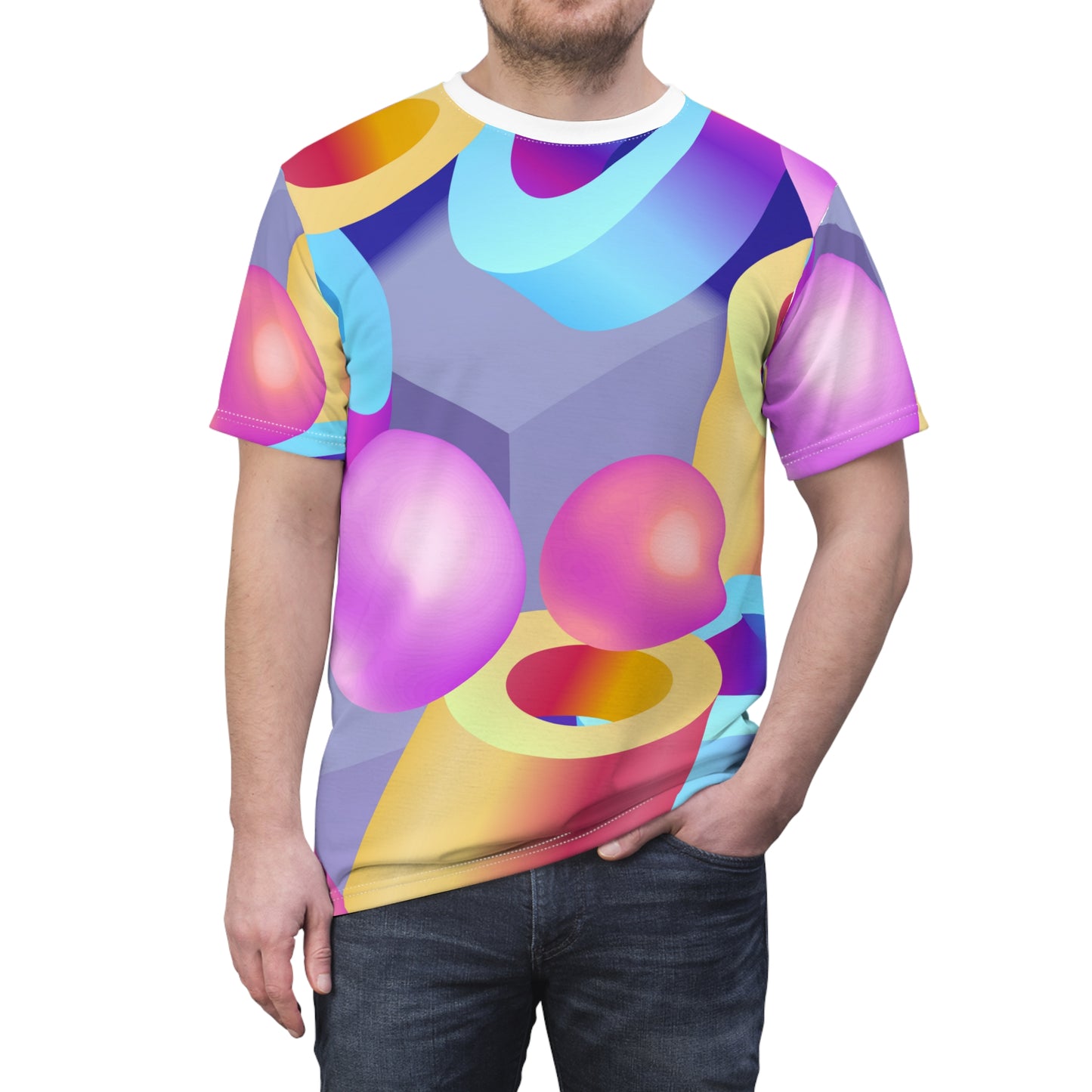 Abstract Design, Live Colors, Abstract Style, Unisex Cut & Sew Tee