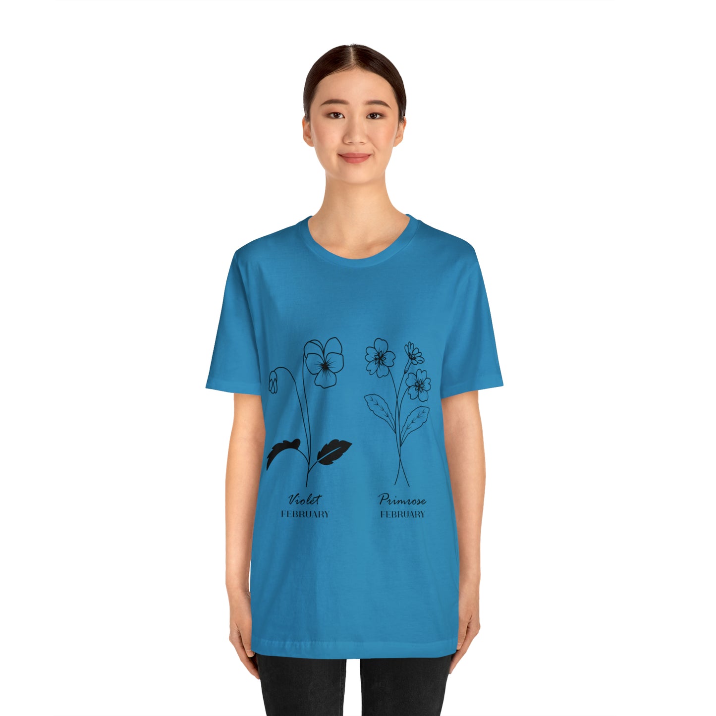 Flowers and Moths Style, February, Unisex Jersey Short Sleeve Tee