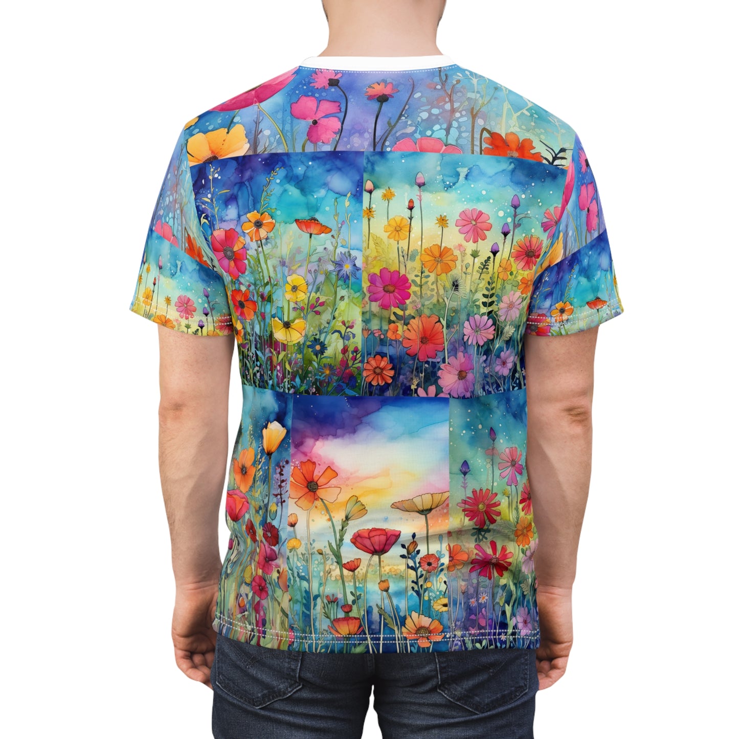 Floral Design, Wild Flowers Filed, Abstract Style, Unisex Tee
