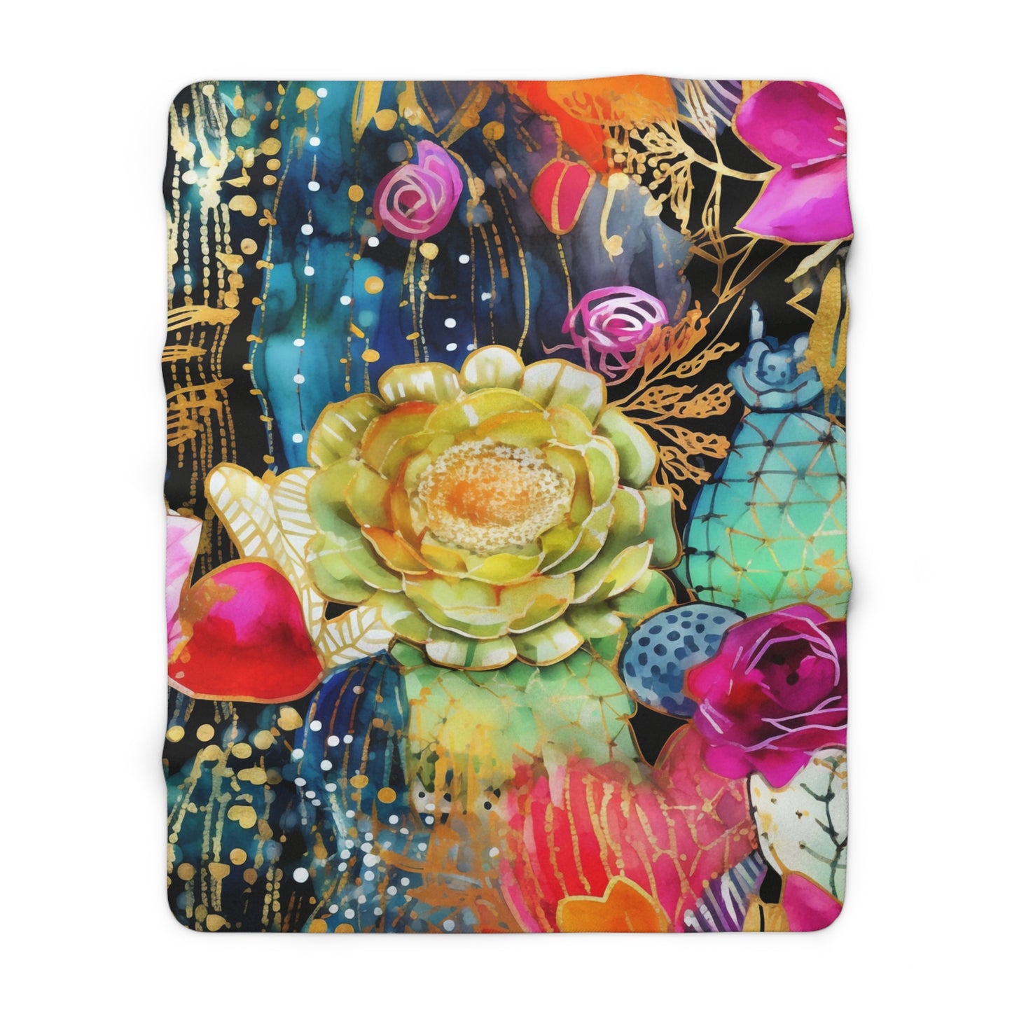 Cactus Design Art, Cactus Style, Cactus Flowers, Sherpa Fleece Blanket