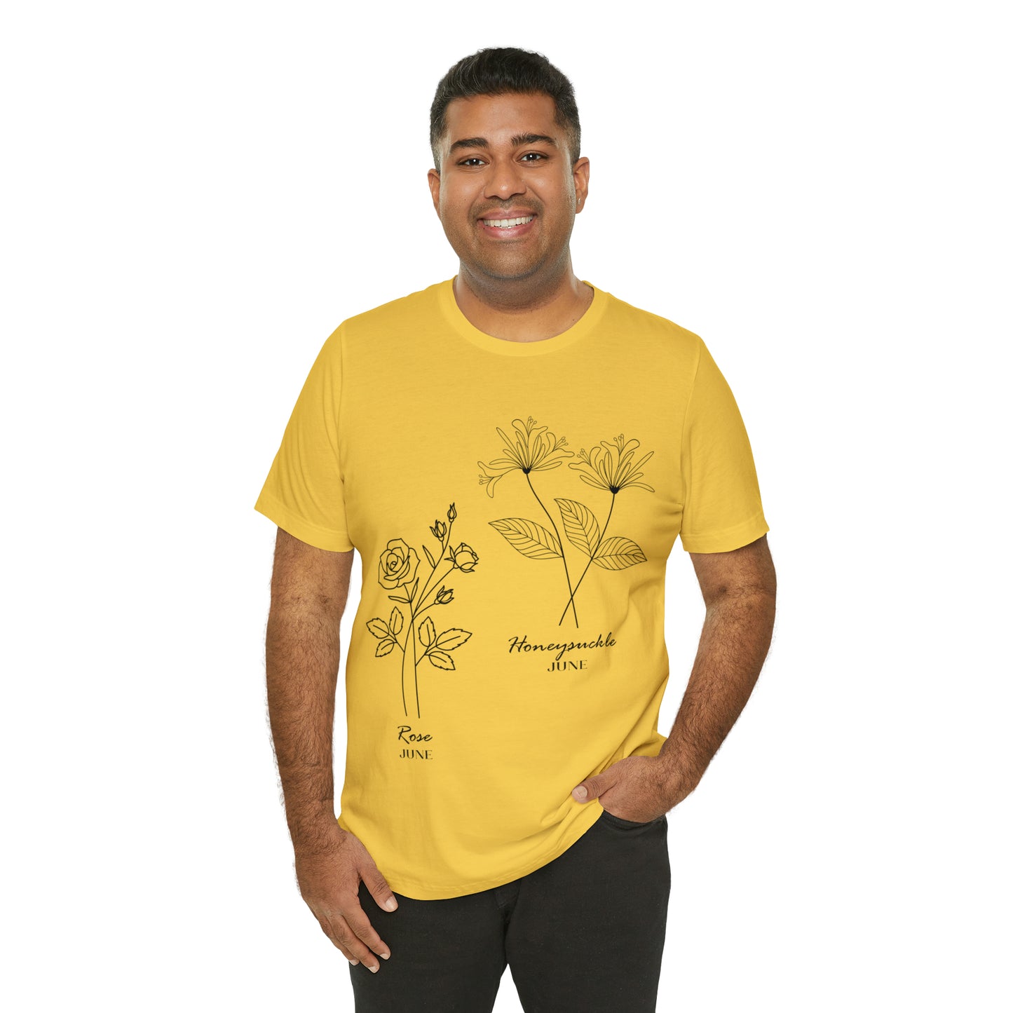 Flowers and Moths Style, June, Unisex Jersey Short Sleeve Tee