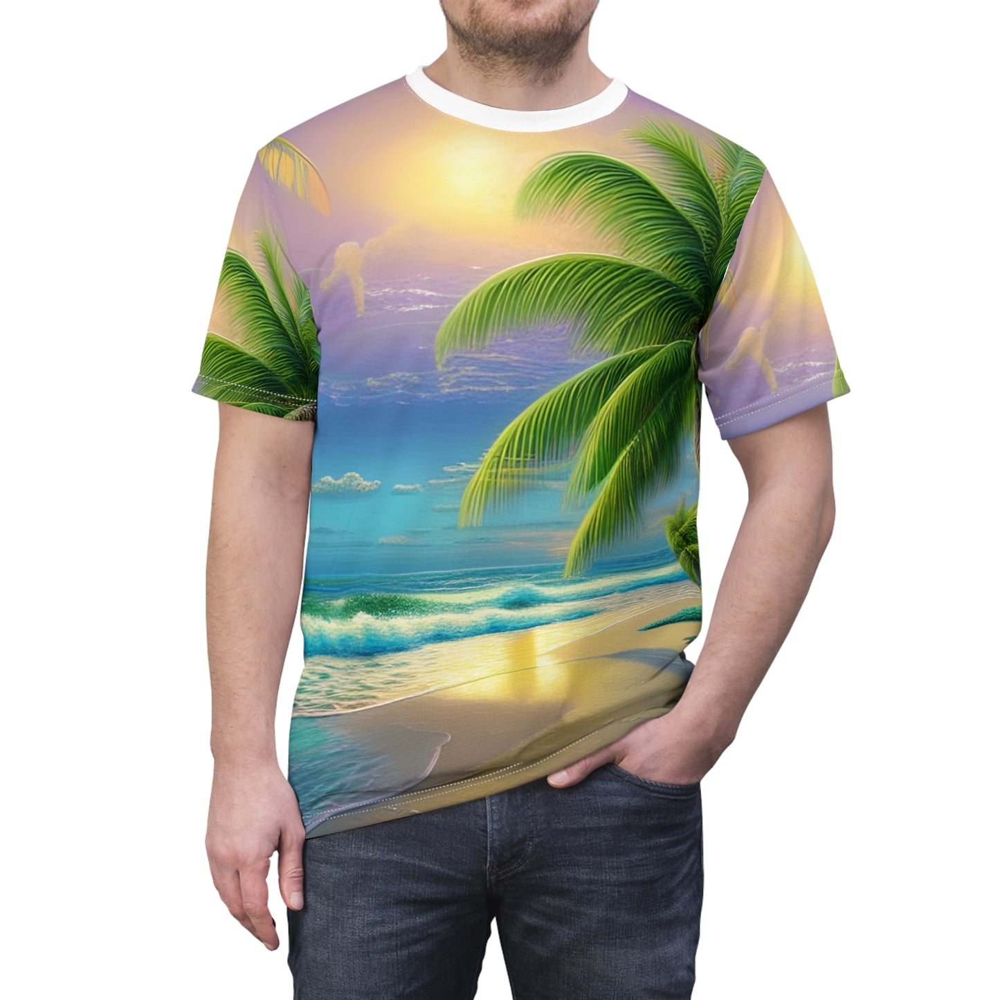 Palms and Beach, Beach Style, Abstract Style,  Unisex Tee