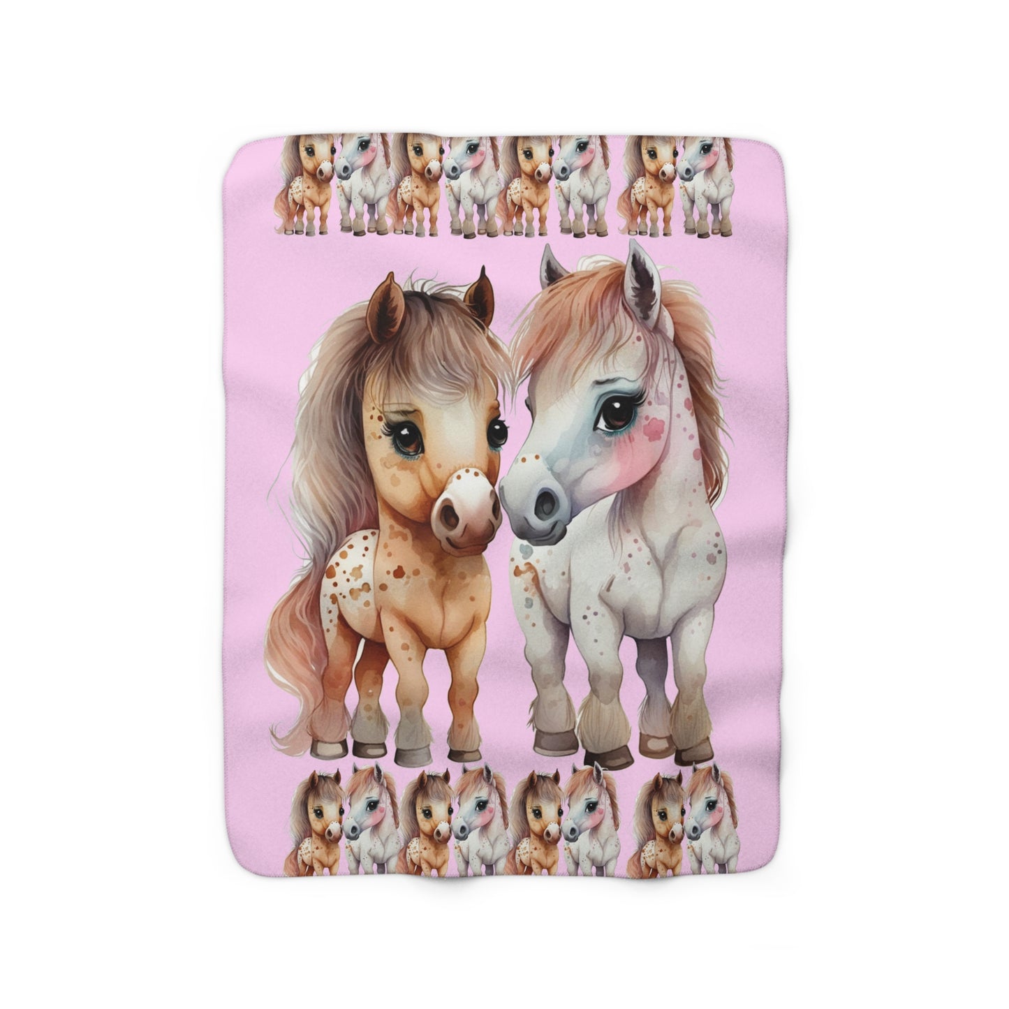 Sherpa Fleece Blanket, Cute Pony, Horse Art