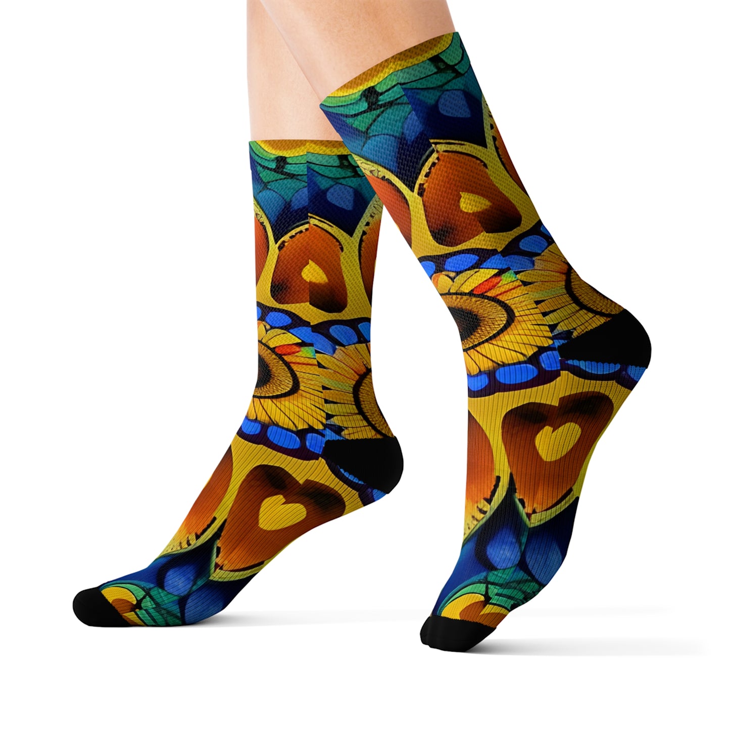 All Over Print Socks, Abstract Style, Paint Design, Mandala Style