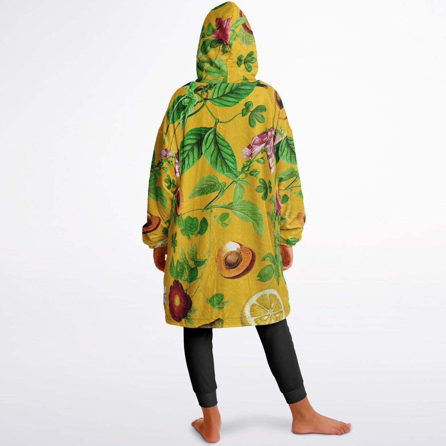 Youth Reversible Snug Hoodie, Drips Paint Design, Fruits Pattern Design