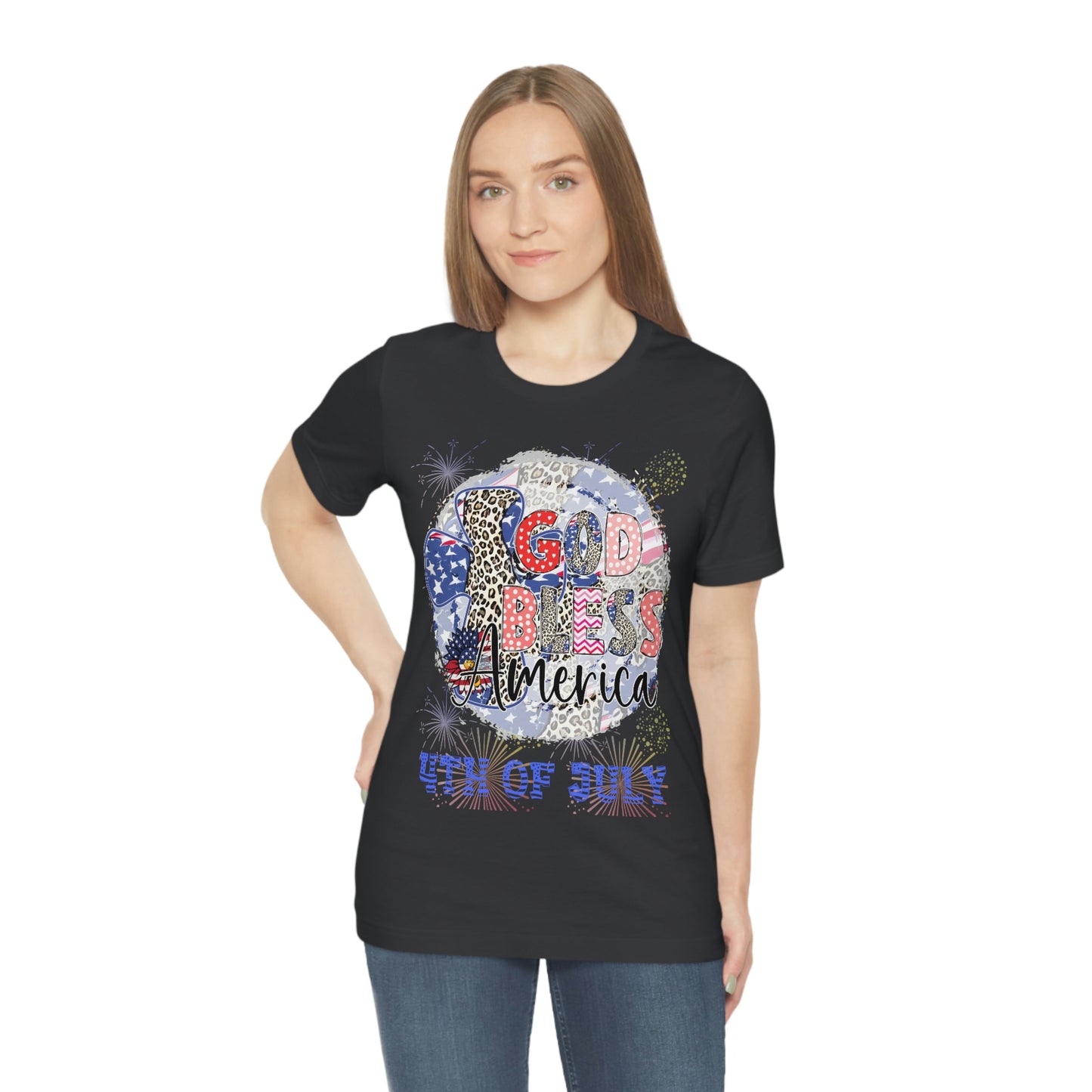 4th of July, America's Day, USA, God Bless America, Short Sleeve Tee