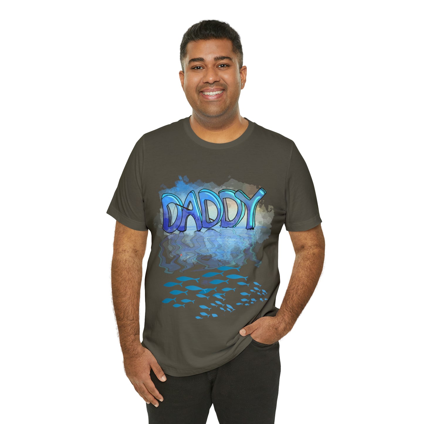 Daddy Fishing, Father's Day, Unisex Jersey Short Sleeve Tee