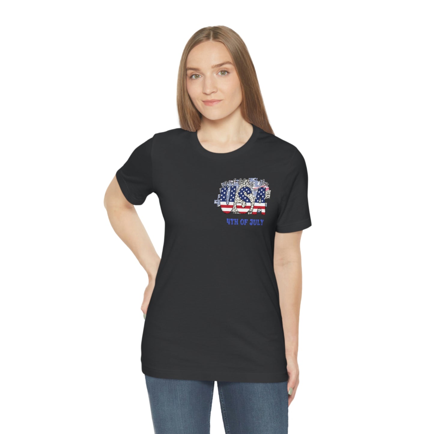 4th of July, America's Day, USA, God Bless America,  Short Sleeve Tee